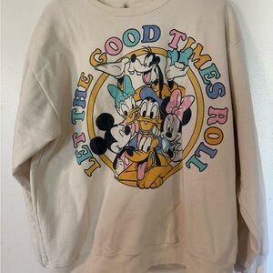 Disney Cream Crew Neck Sweater with Characters